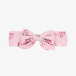 Girls Pink Floral Cotton Headband