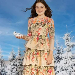 Girls Pink Floral Cotton Dress