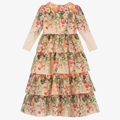 Girls Pink Floral Cotton Dress