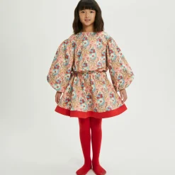 Girls Pink Floral Cotton Skirt