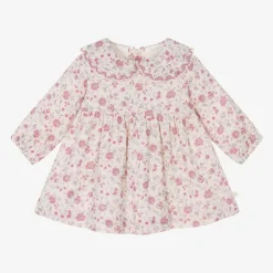 Girls Pink Floral Cotton Dress