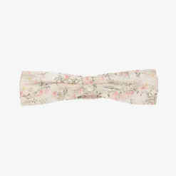 Girls Pink Floral Cotton Headband