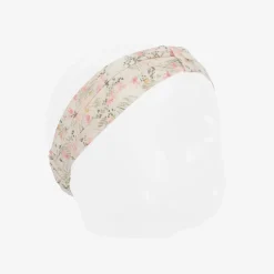 Girls Pink Floral Cotton Headband