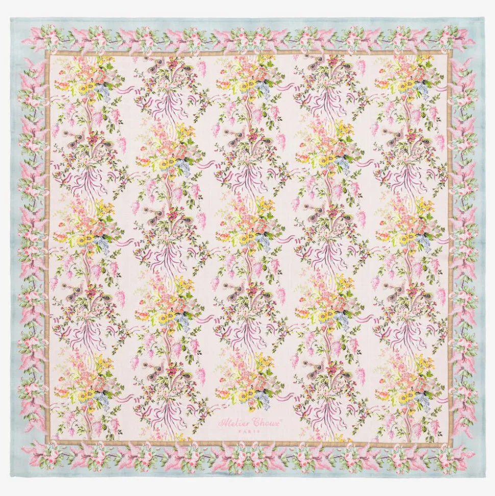 Girls Pink Floral Cotton Swaddle (97cm)