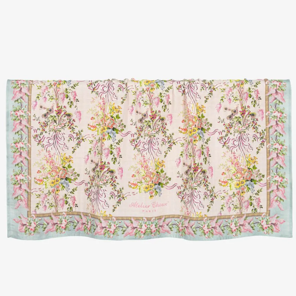 Girls Pink Floral Cotton Swaddle (97cm)