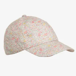 Girls Pink Floral Liberty Print Cap