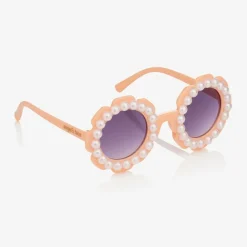 Girls Pink Floral Pearl Sunglasses