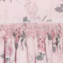 Girls Pink Floral Smocked Dress Set