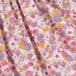 Girls Pink Floral Smocked Cotton Dress