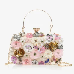 Girls Pink Flower Clutch Bag (20cm)
