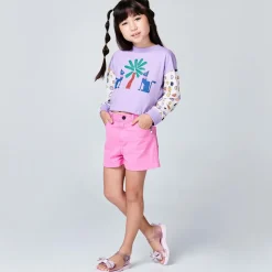 Girls Pink Glitter Bow Jelly Sandals