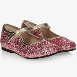 Girls Pink Glitter Shoes
