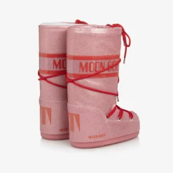Girls Pink Glitter Snow Boots