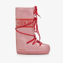 Girls Pink Glitter Snow Boots