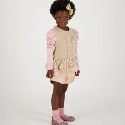 Girls Pink Glittery Ballerina Shoes