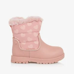 Girls Pink Heart Snow Boots
