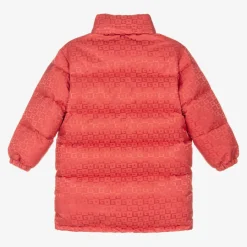 Girls Pink Hooded Puffer Coat