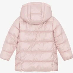 Girls Pink Hooded Puffer Coat