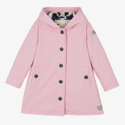 Girls Pink Hooded Raincoat