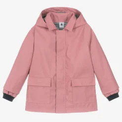 Girls Pink Hooded Raincoat