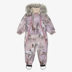 Girls Pink Horse Snowsuit