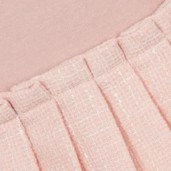 Girls Pink Jersey & Tweed Dress