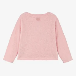 Girls Pink Knitted Bow Cardigan