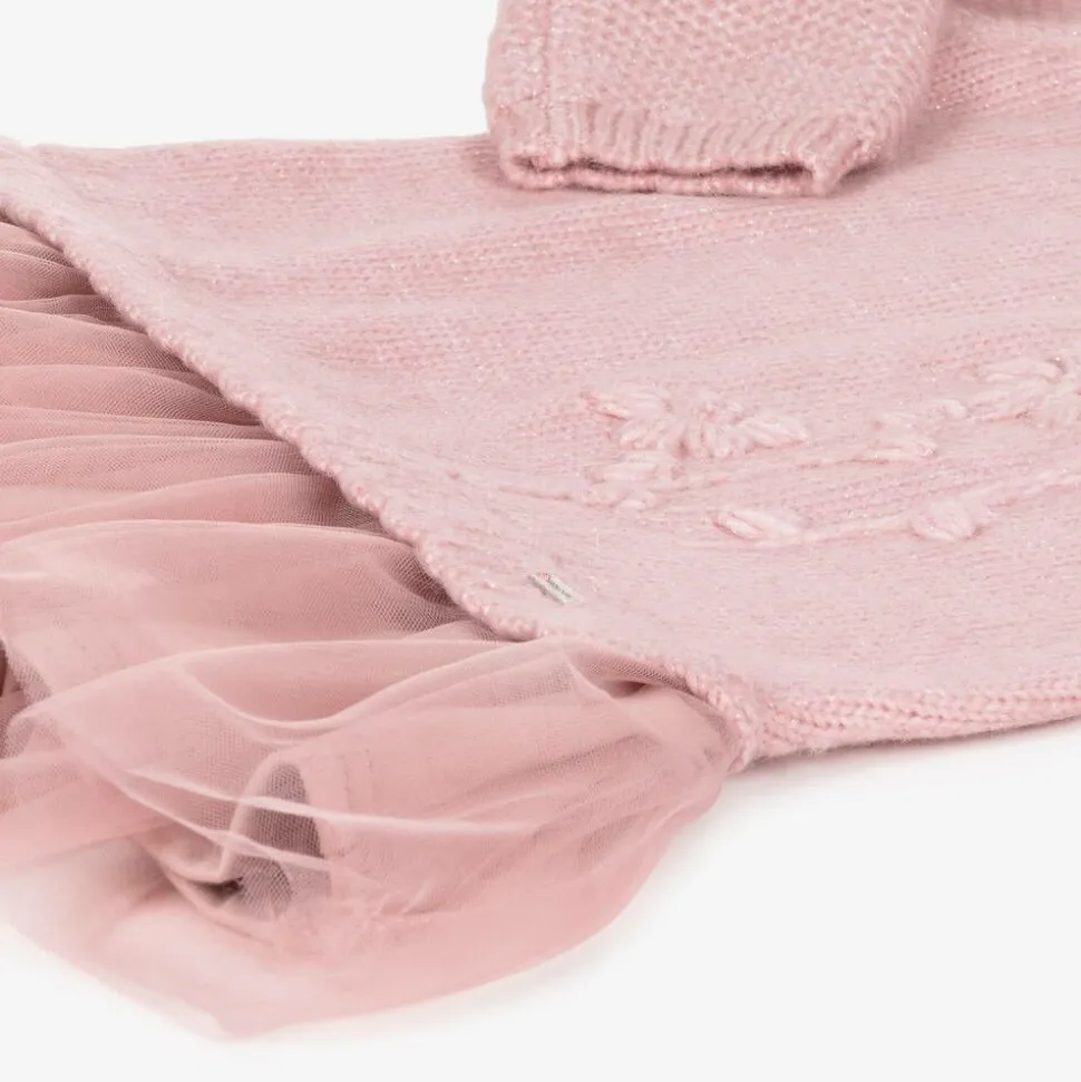 Girls Pink Knitted Dress