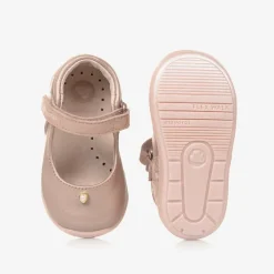 Girls Pink Leather First Walker Shoes