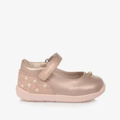 Girls Pink Leather First Walker Shoes