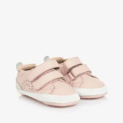Girls Pink Leather First Walker Trainers