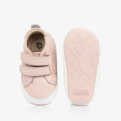 Girls Pink Leather First Walker Trainers