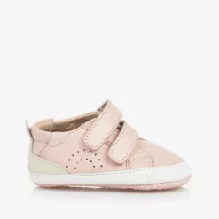 Girls Pink Leather First Walker Trainers