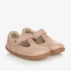 Girls Pink Leather First Walker Shoes