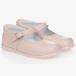 Girls Pink Leather Shoes