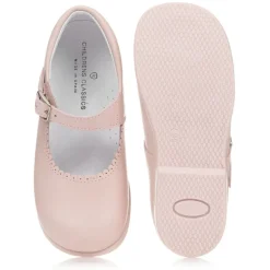 Girls Pink Leather Shoes