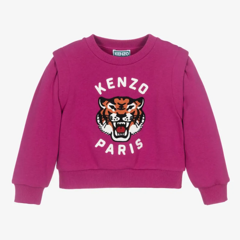 Girls Pink Lucky Tiger Sweatshirt
