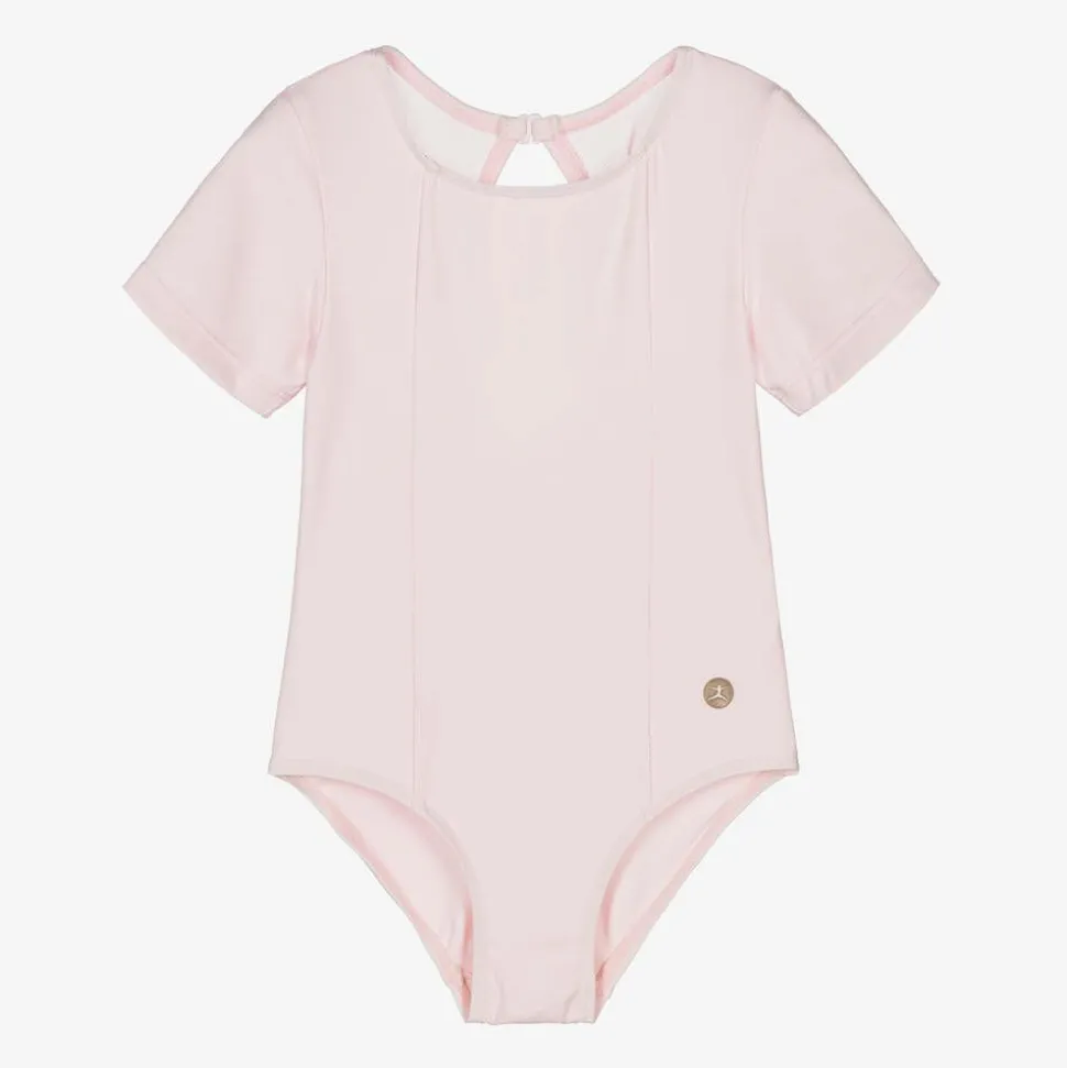 Girls Pink Mesh Leotard