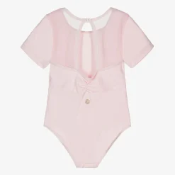 Girls Pink Mesh Leotard