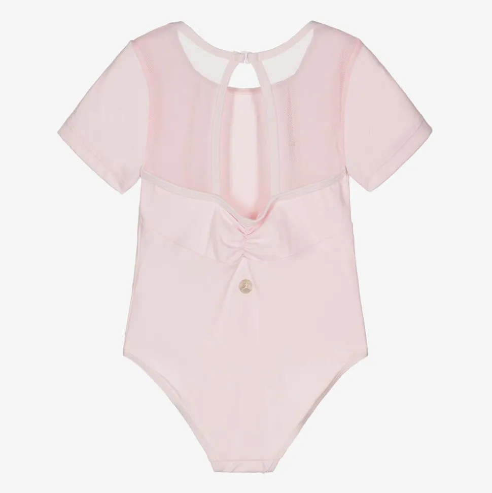 Girls Pink Mesh Leotard