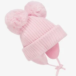 Girls Pink Minnie Double Pom-Pom Hat