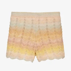 Girls Pink Ombré Cotton Knit Shorts