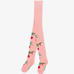 Girls Pink Organic Cotton Festive Tights