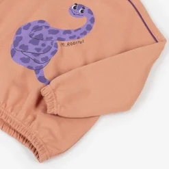 Girls Pink Organic Cotton Snake Sweatshirt