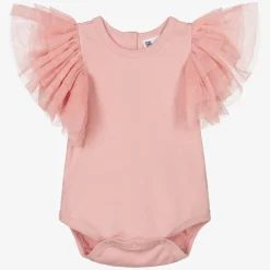 Girls Pink Organic Cotton Bodysuit