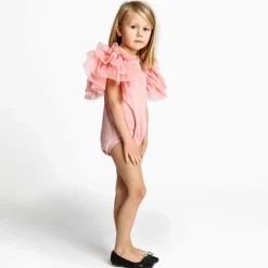 Girls Pink Organic Cotton Bodysuit