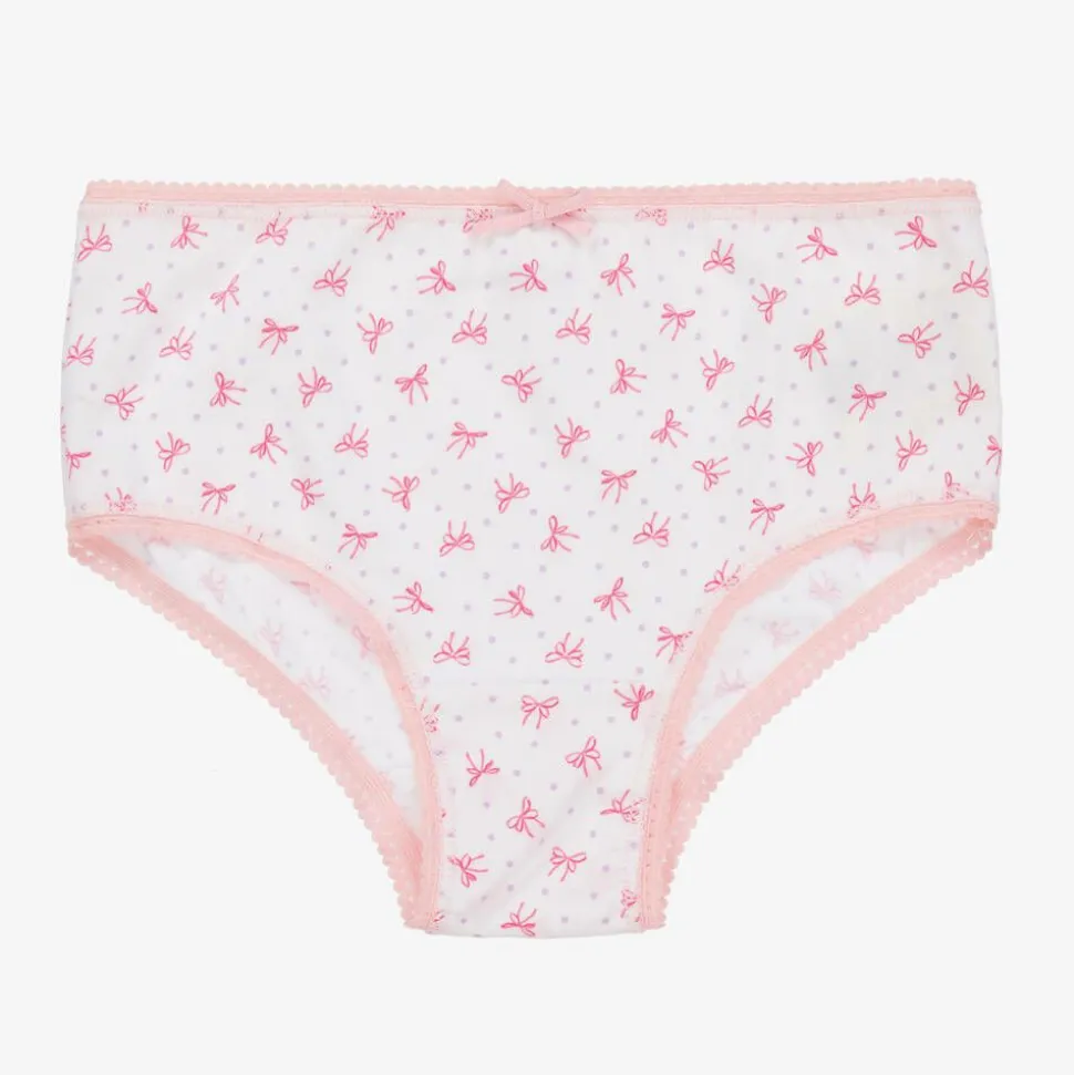 Girls Pink Organic Cotton Knickers (5 Pack)