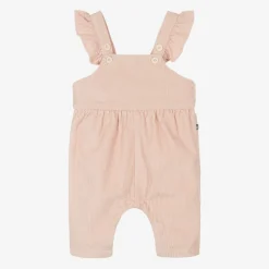 Girls Pink Organic Cotton Dungarees