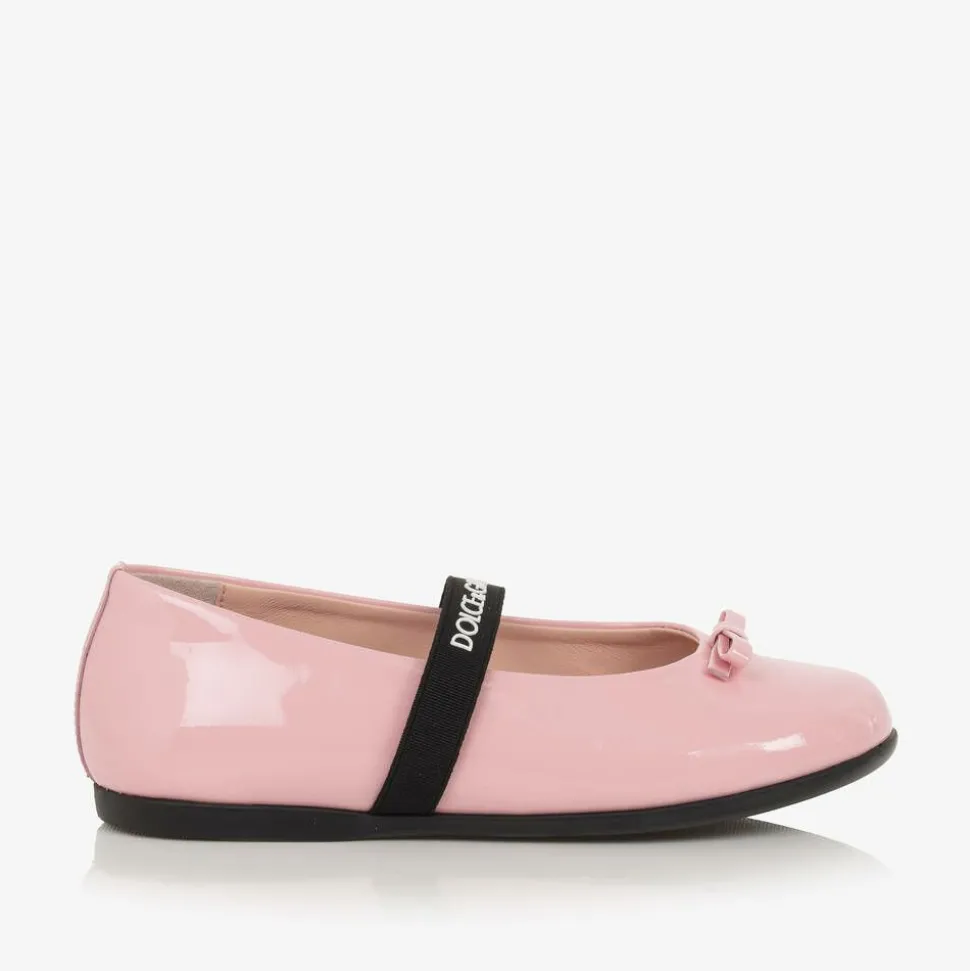Girls Pink Patent Leather Pumps