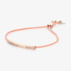 Girls Pink Personalised Bracelet (28cm)
